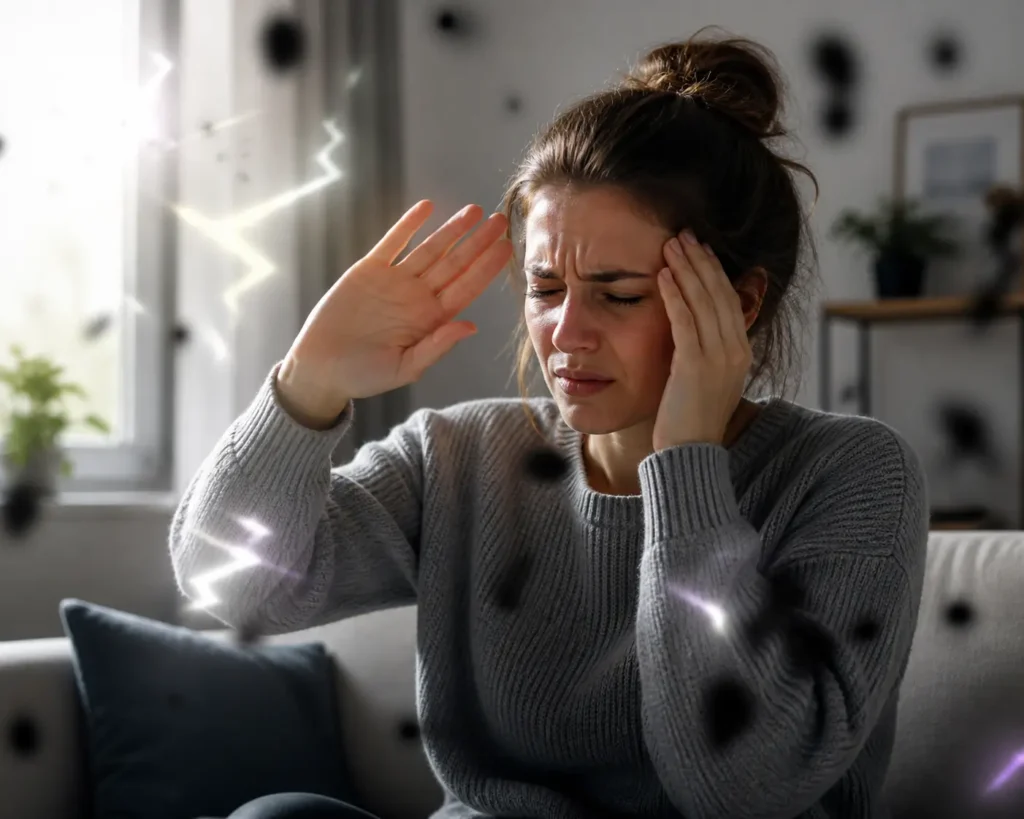 Herkenbaar beeld bij oogmigraine symptomen en vermoeide ogen